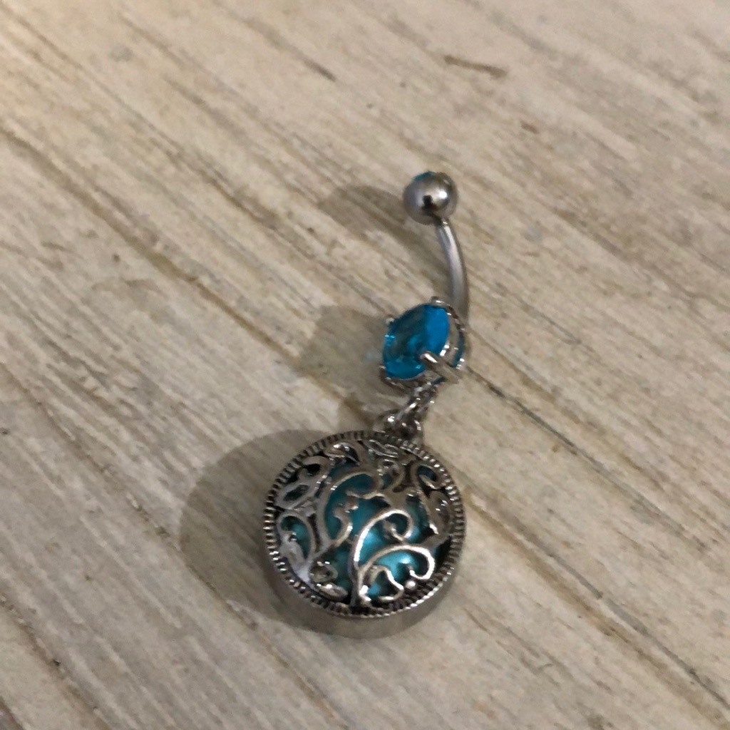 Blue Dangle Belly Ring